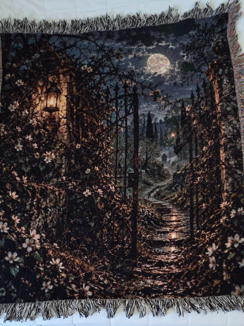 Moon & Timber Gothic Garden Woven Blanket 60x50 Romantic Gothic Throw